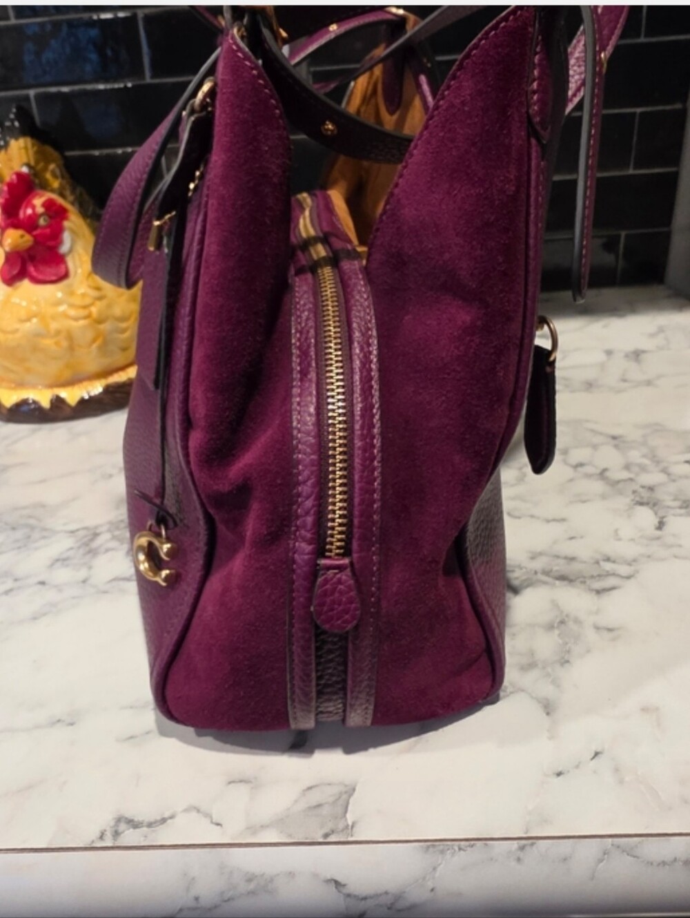 Coach Deep Berry Lori Shoulder Bag - Picture 3 of 9